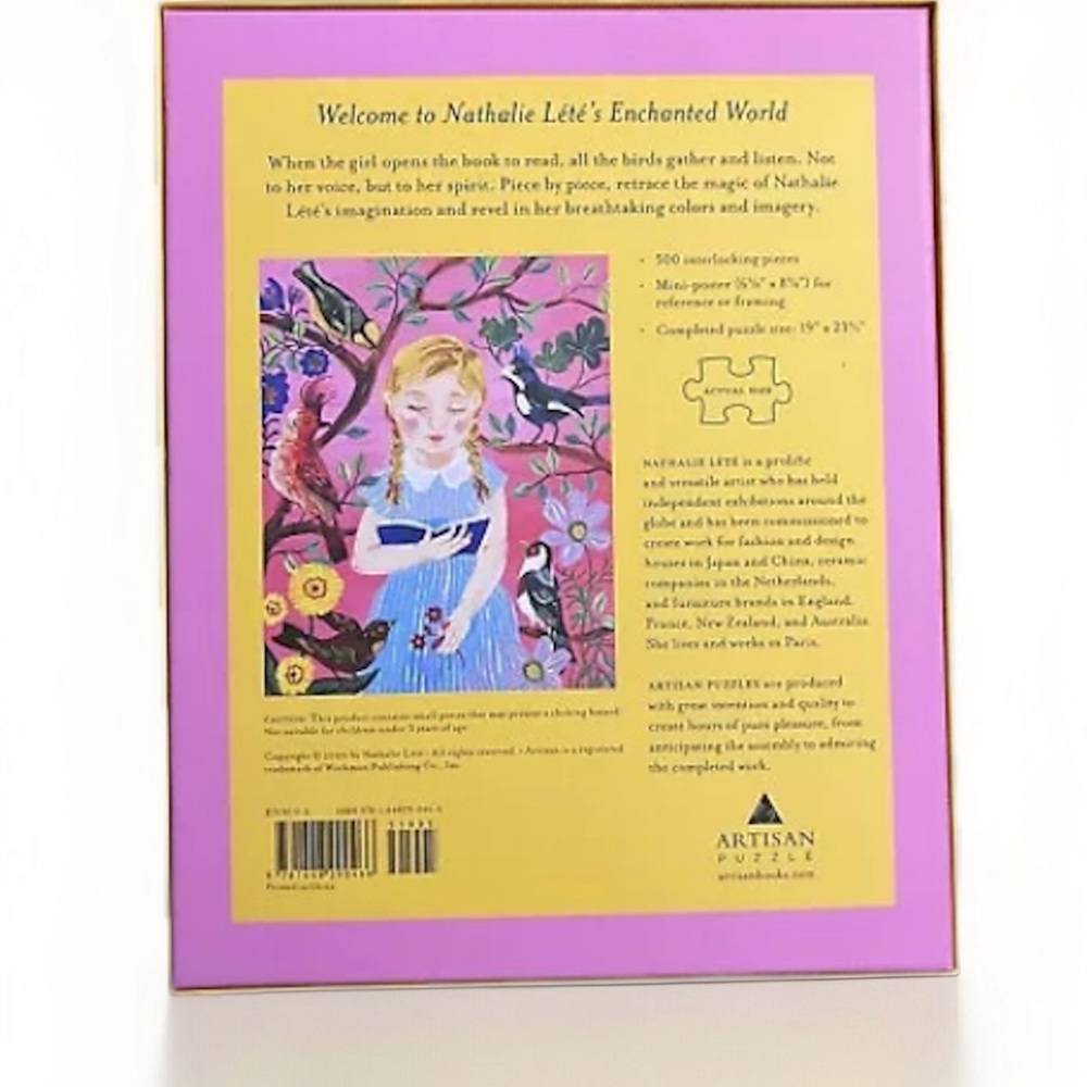 Girl Who Reads To Birds 500 Pc Artisan Puzzle by Nathalie Lété - Picture 3 of 3